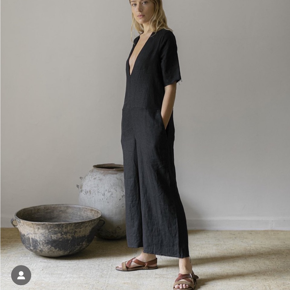 ZII ROPA JUNE LINEN JUMPSUIT (BLACK)
